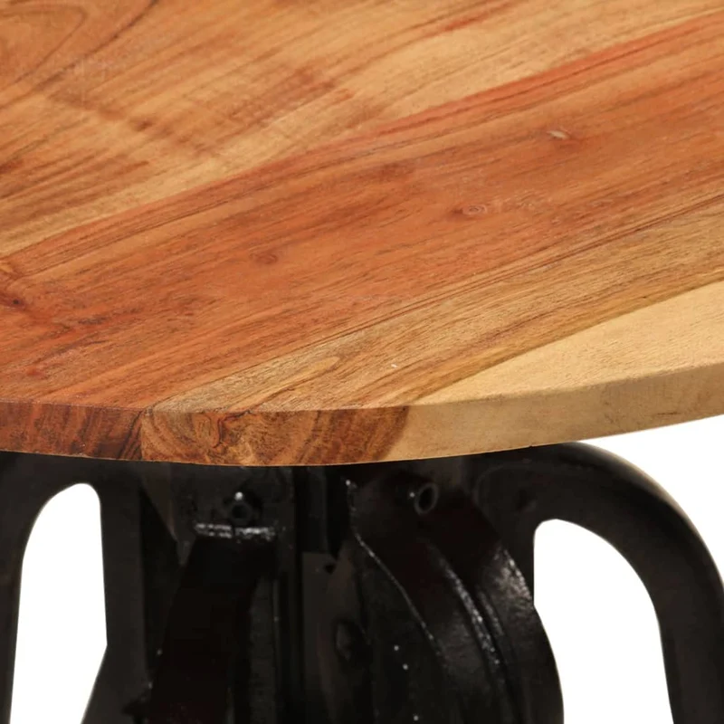 Table d'appoint console d'entrée meuble hauteur réglable en bois massif d'acacia et fonte DEC032317