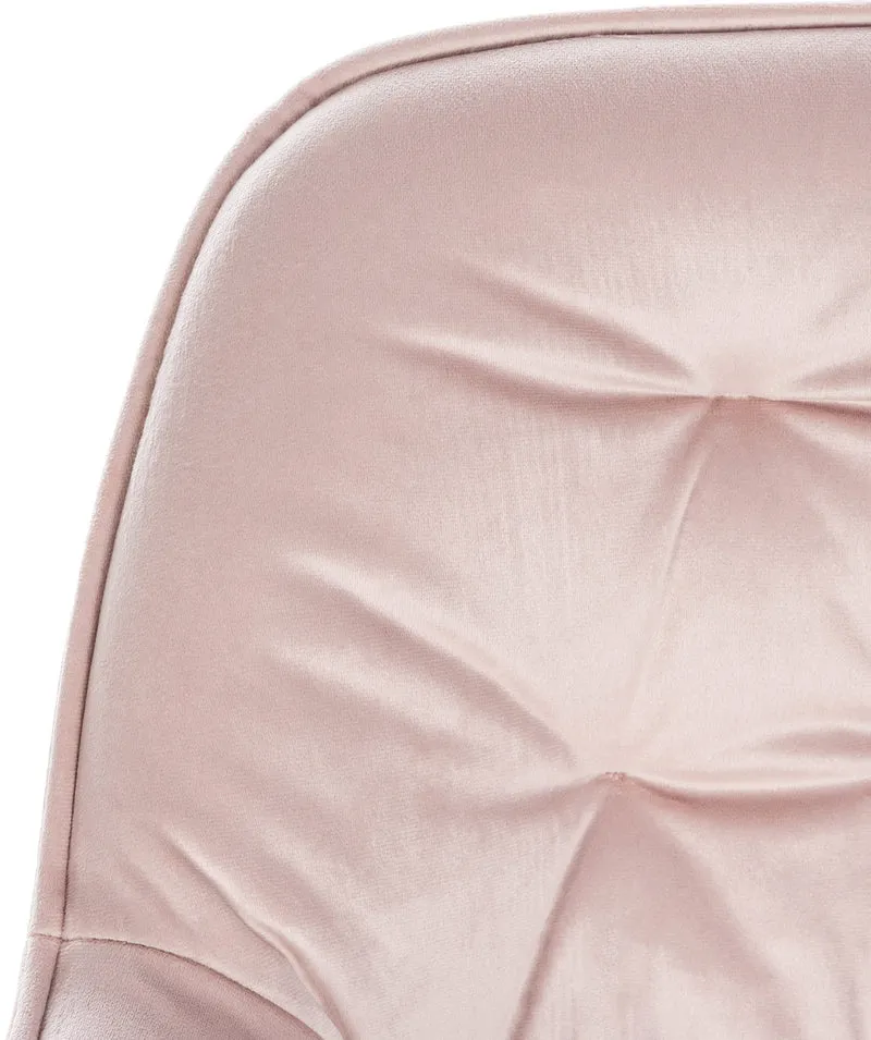 Lot de 2 tabourets de bar chaises hautes assise effet capitonnée en velours rose et métal noir 10_0004164