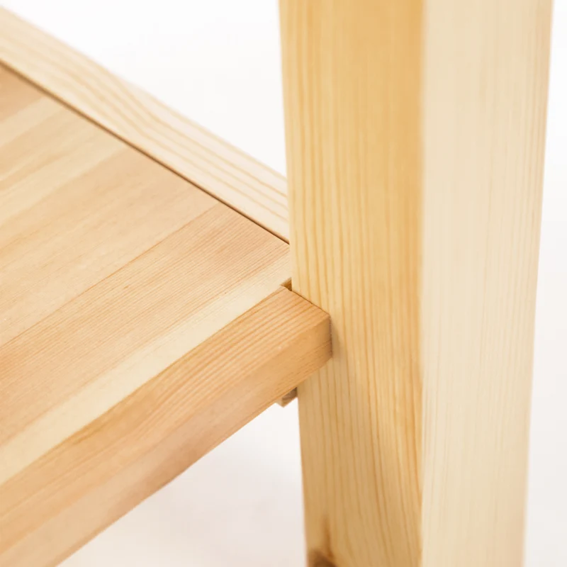 Lot de 2 tables de chevet tabourets modernes et intemporels en bois naturel MOC06020