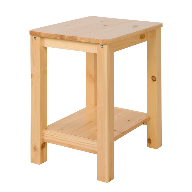 Lot de 2 tables de chevet tabourets modernes et intemporels en bois naturel MOC06020