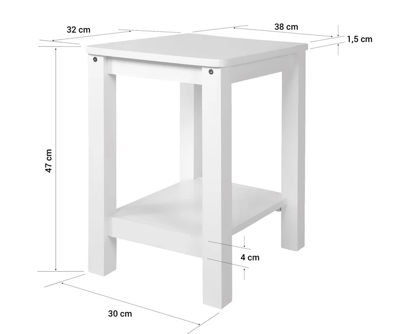 Table d'appoint table de chevet en bois hauteur 74 cm TABA06008