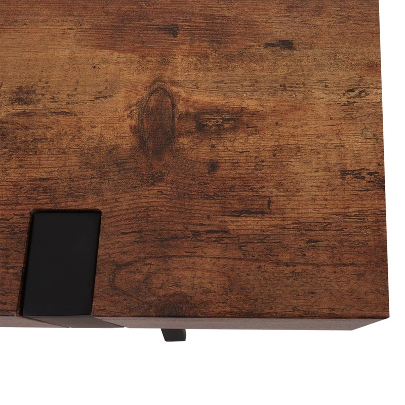 Table console hwc-l54 table téléphonique table de travail table d'appoint table de rangement métal 75 x 100 x 40 cm chêne sauvage foncé 04_0008490