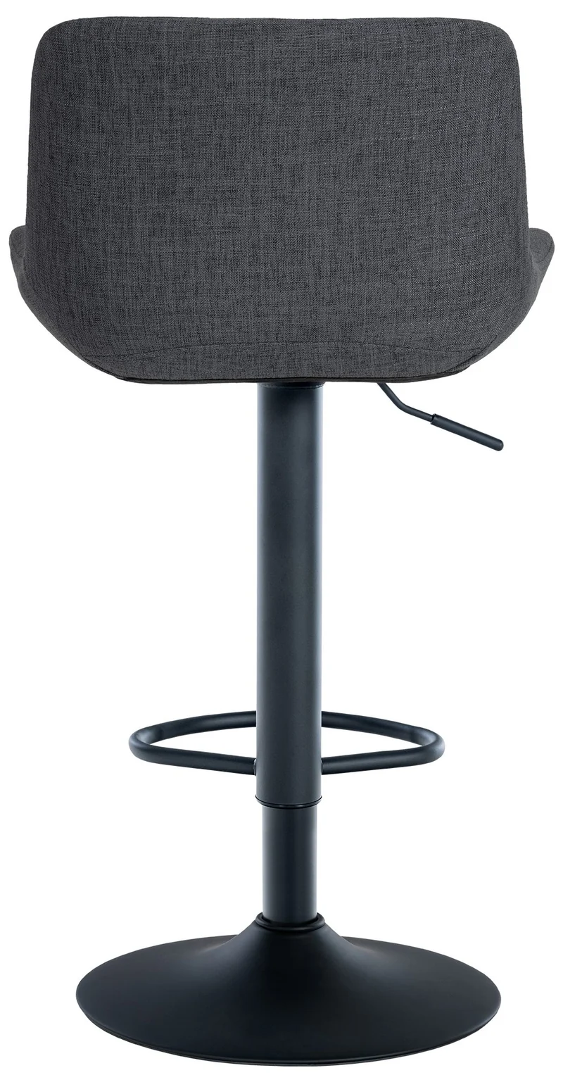 Tabouret de bar x1 structure métallique noir assise en tissu noir avec surpiqûres 10_0005450