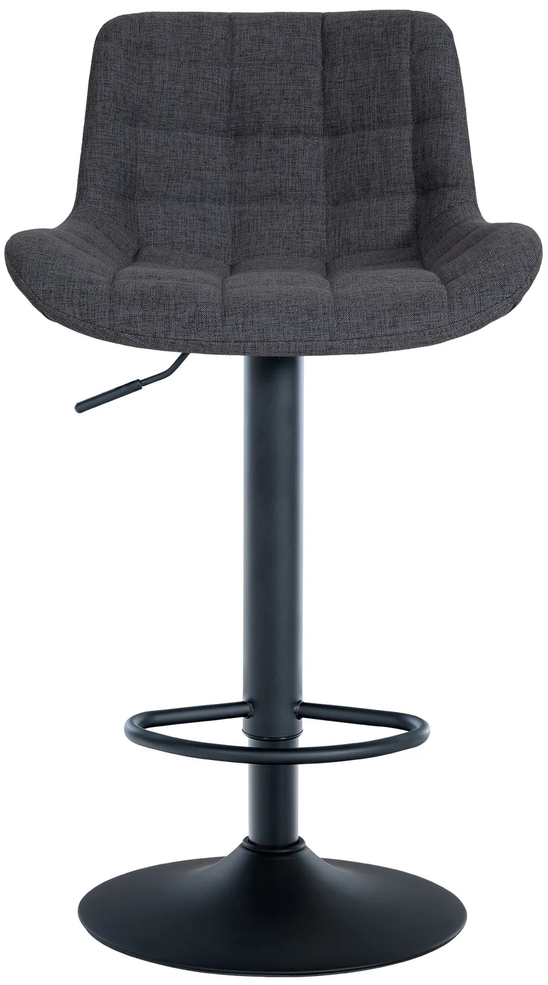 Lot de 2 tabourets de bar structure métallique noir assise en tissu noir avec surpiqûres 10_0004447