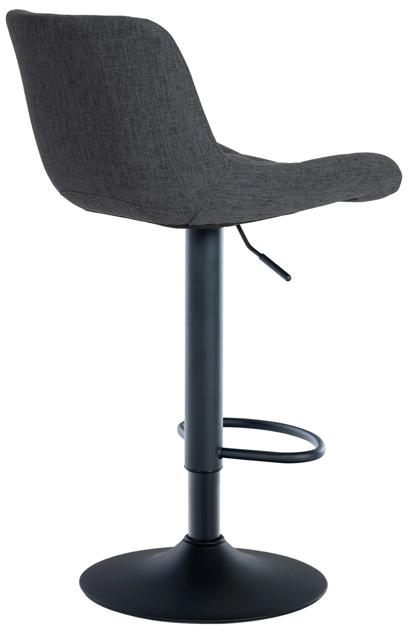 Lot de 2 tabourets de bar structure métallique noir assise en tissu noir avec surpiqûres 10_0004447