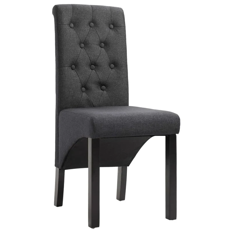 Lot de 6 chaises de salle à manger cuisine design intemporel tissu gris foncé CDS022108