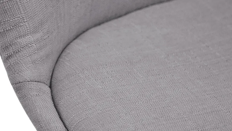 Chaise de salle à manger x1 design scandinave en tissu gris et piètement à 4 pieds en bois clair 10_0003272