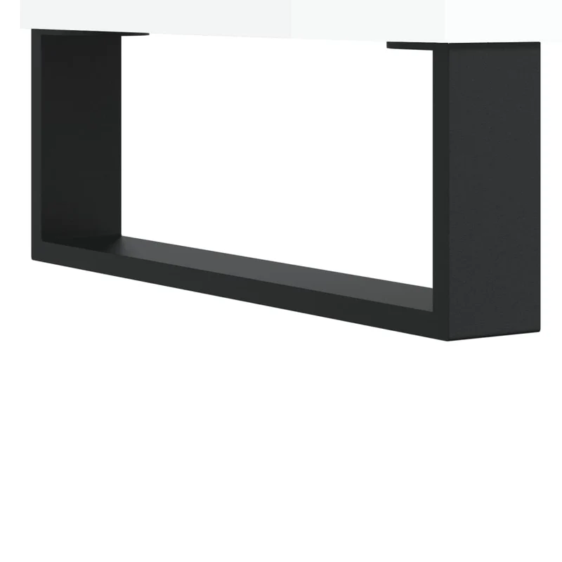 Lot de 2 tables de chevet avec étagères 40 x 30 x 50cm bois ingénierie blanc et fer DEC035789