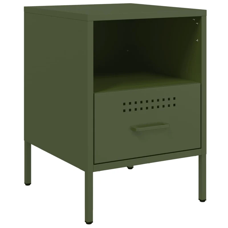 Lot de 2 tables de chevet avec tiroir 36 x 39 x 50,5 cm acier vert DEC035765