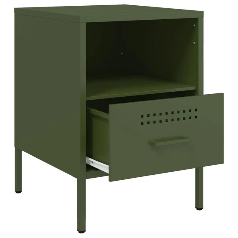 Lot de 2 tables de chevet avec tiroir 36 x 39 x 50,5 cm acier vert DEC035765