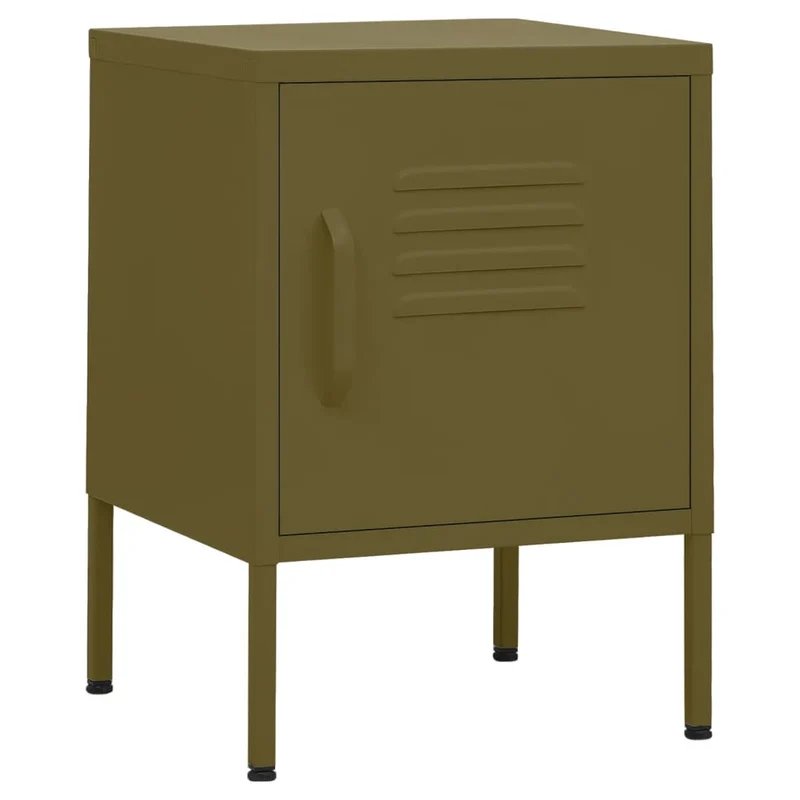 Lot de 2 tables de chevet avec compartiment avec porte 35 x 35 x 51 cm acier vert DEC035761