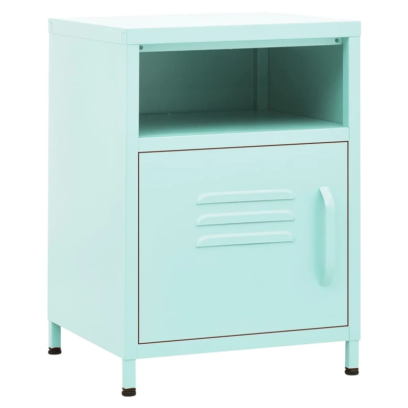 Lot de 2 tables de chevet avc compartiment avec porte 35 x 35 x 51 cm acier vert DEC035756