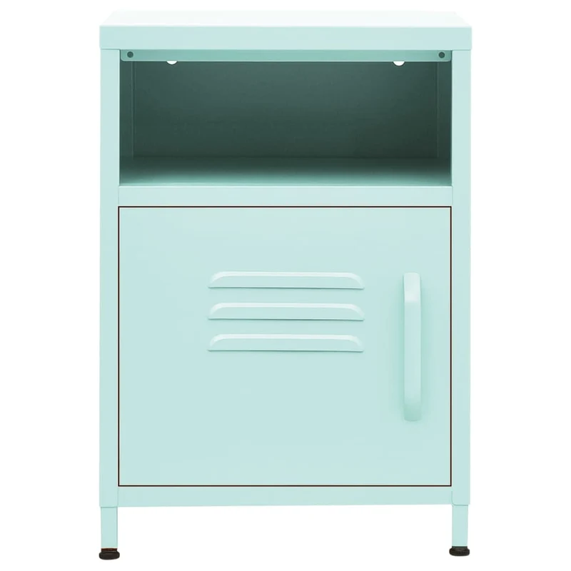 Lot de 2 tables de chevet avc compartiment avec porte 35 x 35 x 51 cm acier vert DEC035756