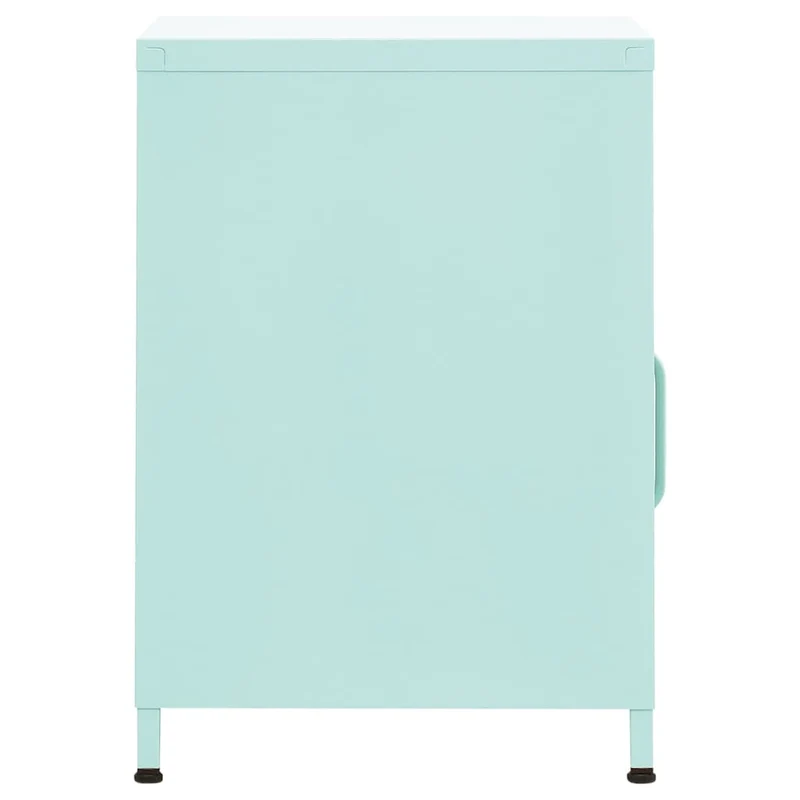 Lot de 2 tables de chevet avc compartiment avec porte 35 x 35 x 51 cm acier vert DEC035756