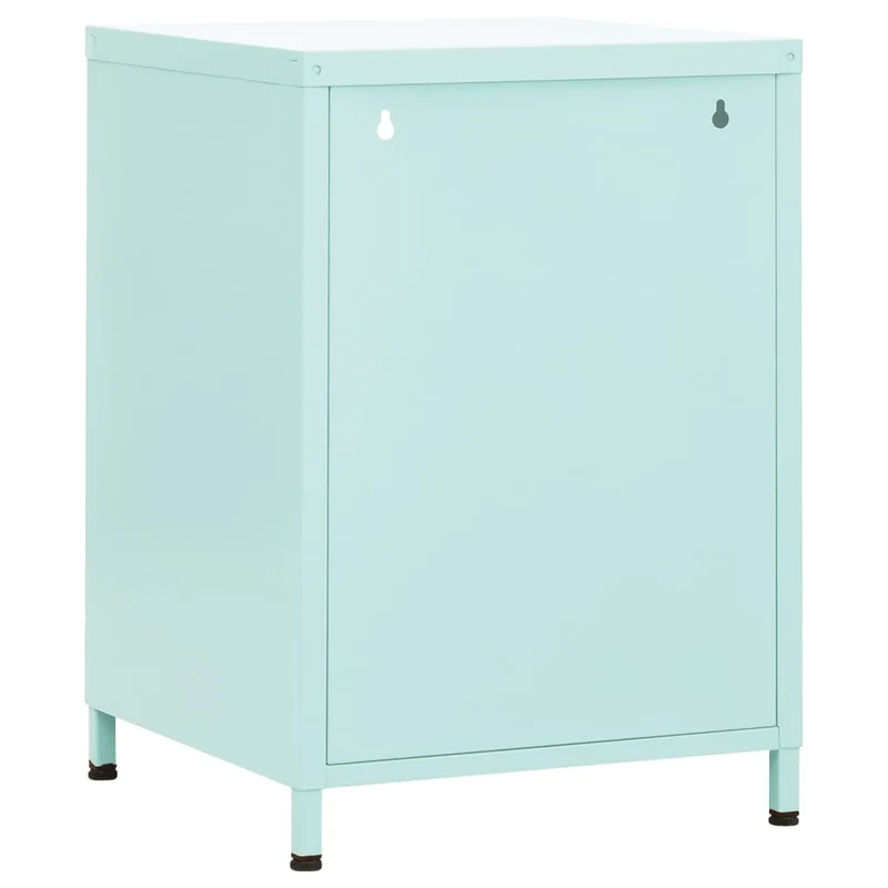 Lot de 2 tables de chevet avc compartiment avec porte 35 x 35 x 51 cm acier vert DEC035756
