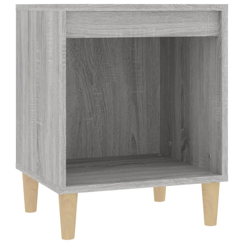 Lot de 2 tables de chevet avec compartiment ouvert 40 x 35 x 50 cm bois d'ingénierie gris DEC035692