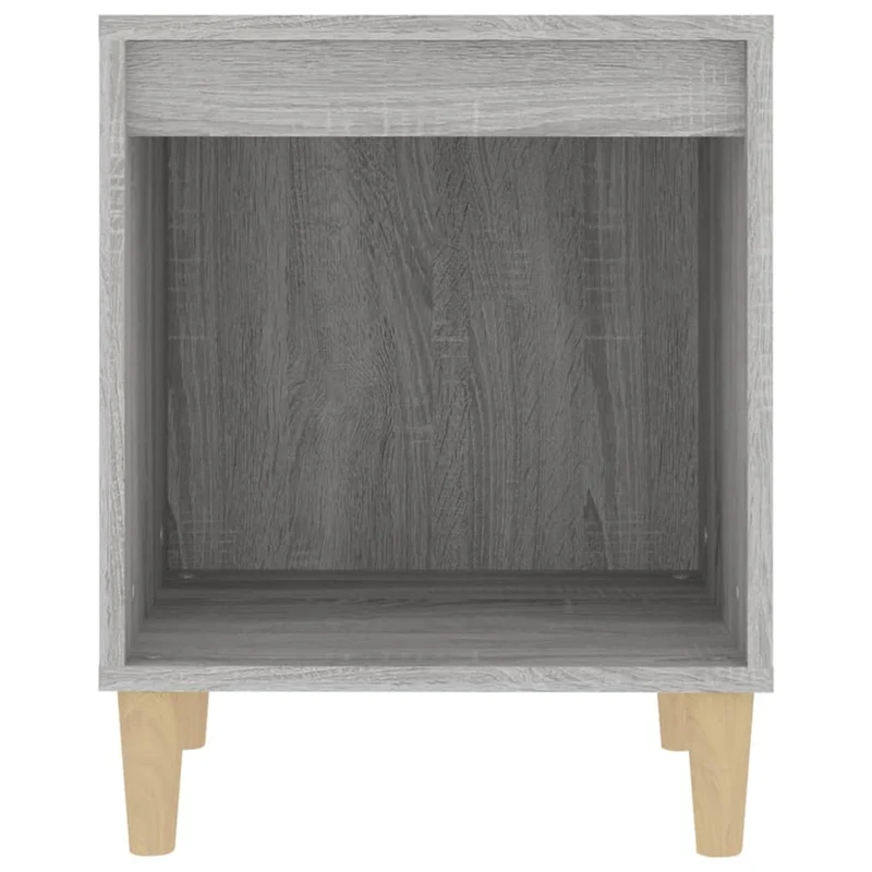 Lot de 2 tables de chevet avec compartiment ouvert 40 x 35 x 50 cm bois d'ingénierie gris DEC035692