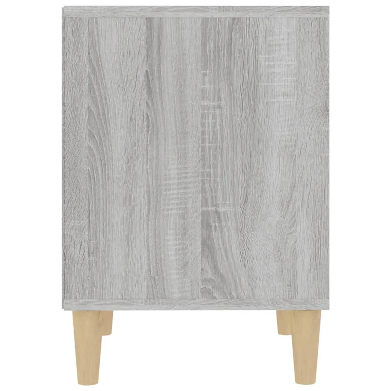 Lot de 2 tables de chevet avec compartiment ouvert 40 x 35 x 50 cm bois d'ingénierie gris DEC035692