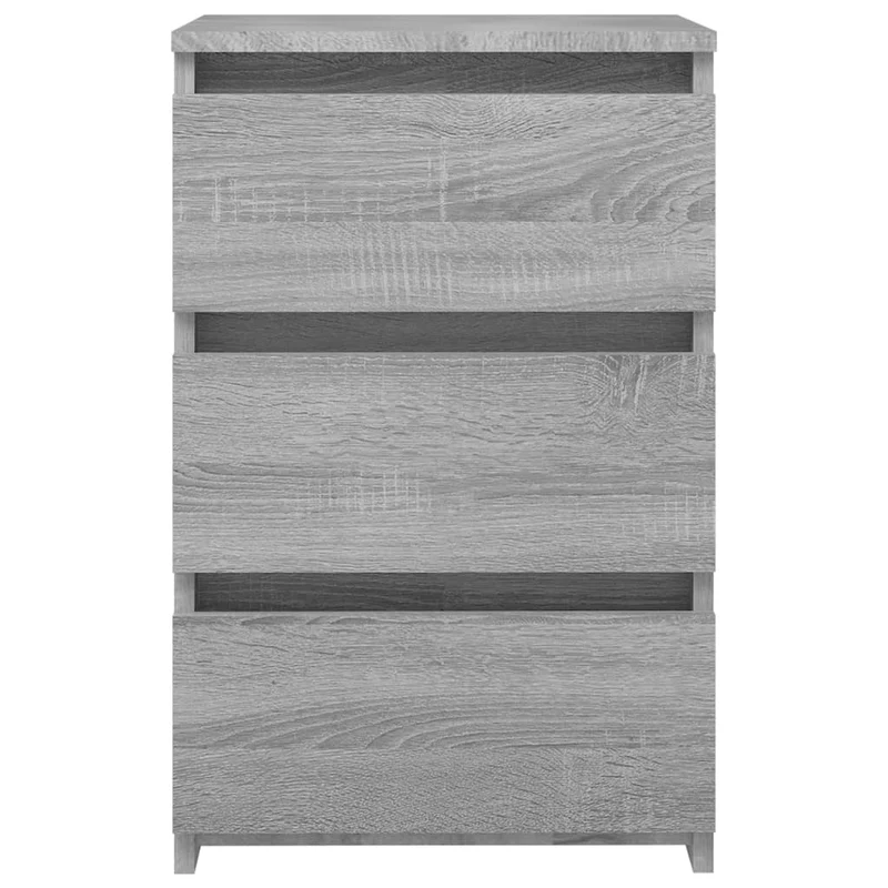 Table de chevet avec 3 tiroirs 40 x 35 x 62,5 cm bois d'ingénierie gris DEC034630