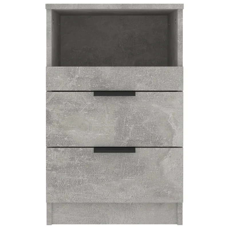 Table de chevet avec 2 tiroirs et 1 compartiment 40 x 36 x 65 cm bois d'ingénierie gris DEC034060