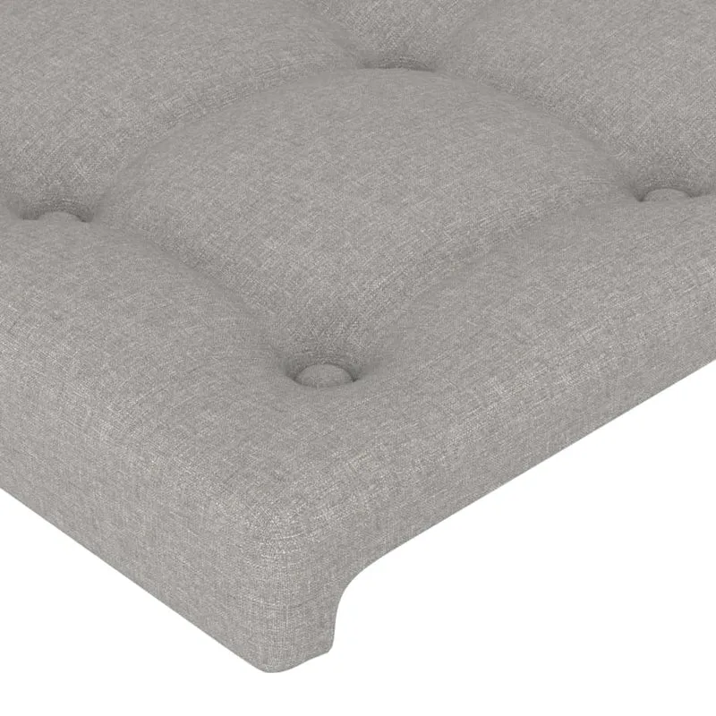 Tête de lit accessoire couchage chambre à coucher meuble à LED 144 x 5 x 78/88 cm tissu gris clair TDL0201401