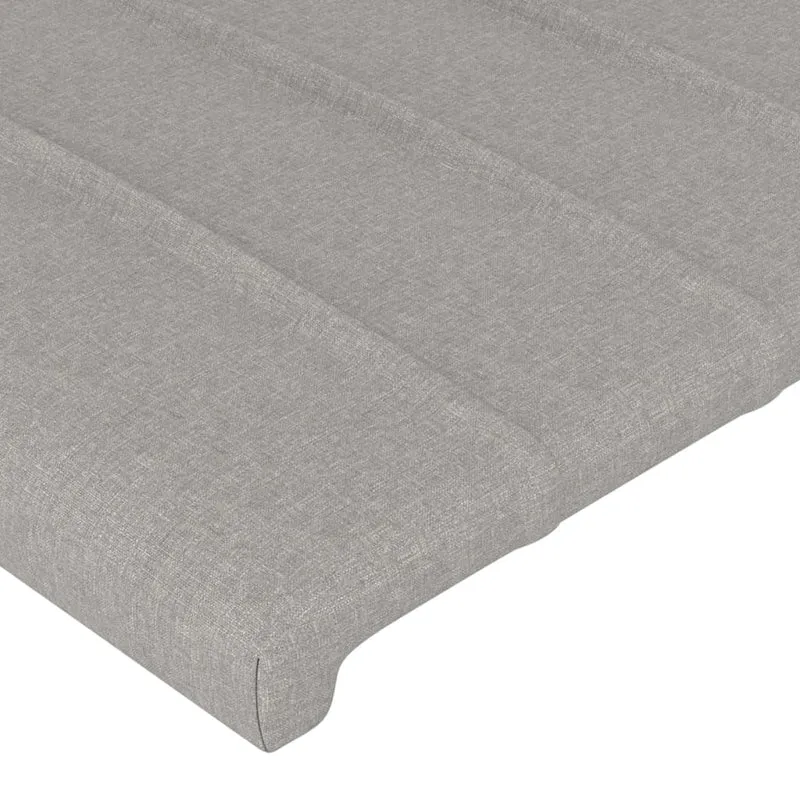 Tête de lit accessoire couchage chambre à coucher meuble à LED 90 x 5 x 78/88 cm tissu gris clair TDL0201239