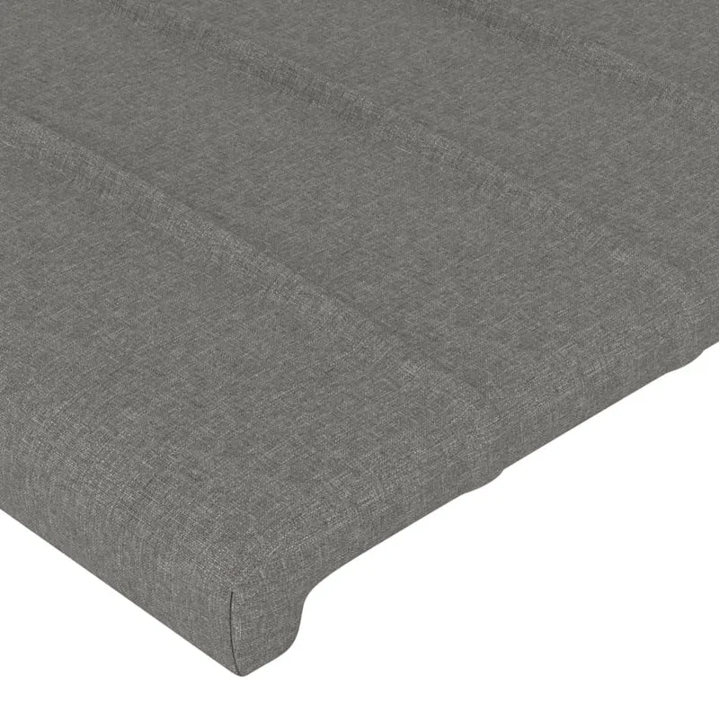 Tête de lit accessoire couchage chambre à coucher meuble à LED 90 x 5 x 78/88 cm tissu gris foncé TDL0201002