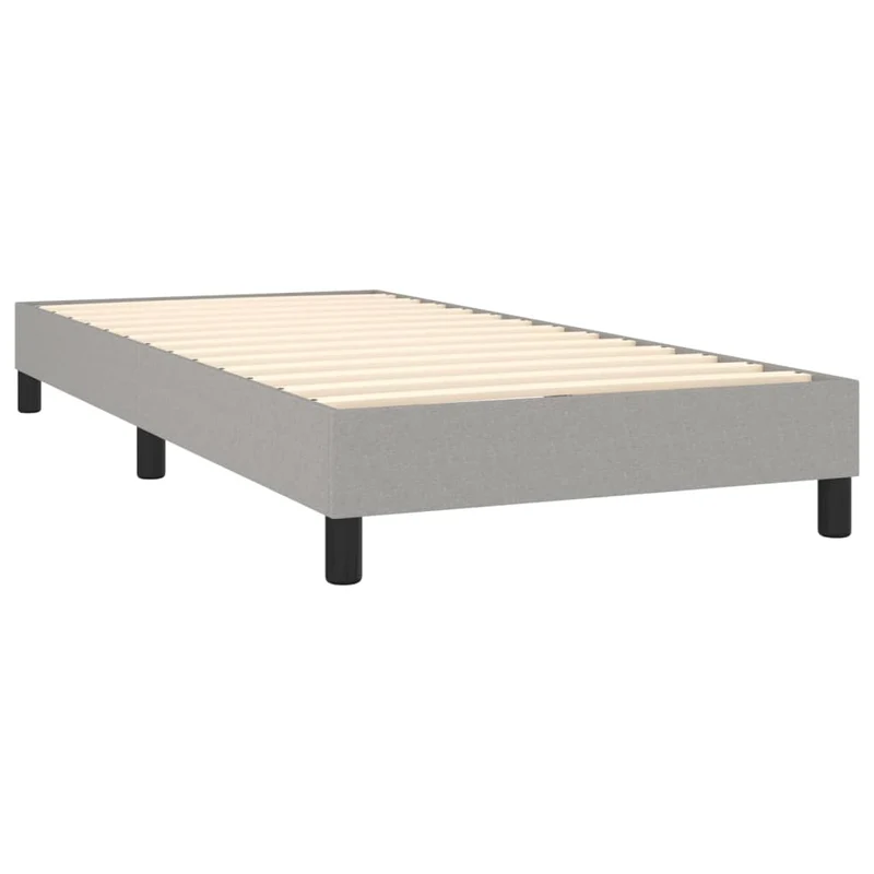 Cadre de lit LED avec sommier tête de lit matelas 90x200cm tissu gris clair TDL0209448