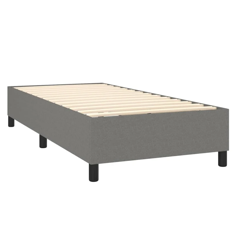 Cadre de lit LED avec sommier tête de lit matelas 90x200cm tissu gris foncé TDL0209376