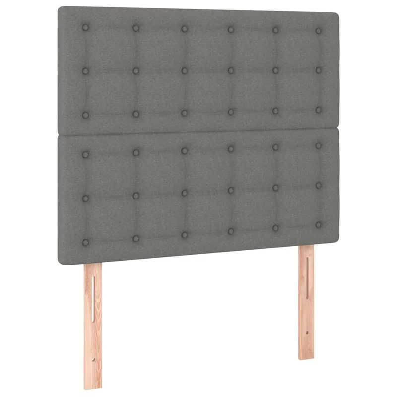 Cadre de lit LED avec sommier tête de lit matelas 100x200 cm tissu gris foncé TDL0208423