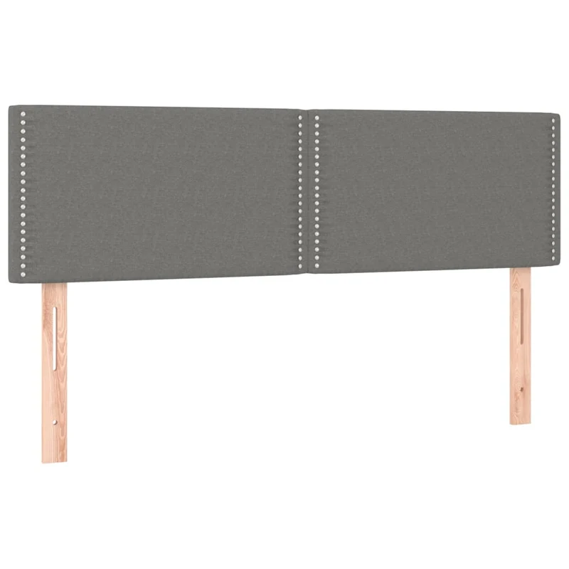 Tête de lit accessoire couchage chambre à coucher meuble en 2 parties 72 x 5 x 78/88 cm tissu gris foncé TDL0206370