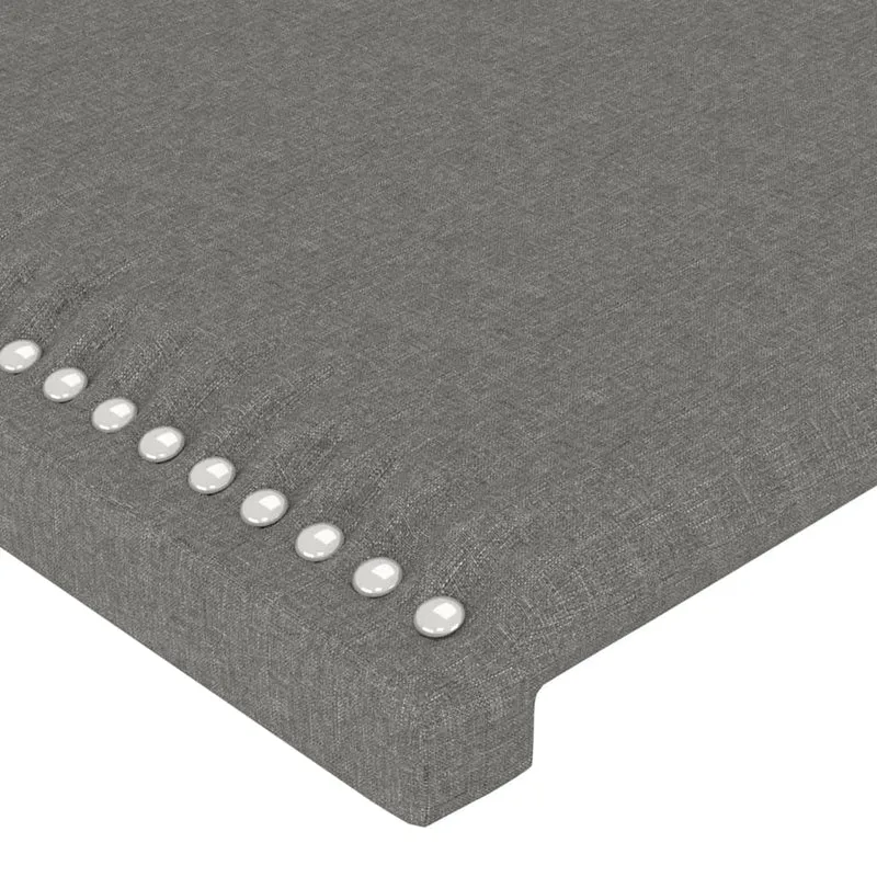 Tête de lit accessoire couchage chambre à coucher meuble en 2 parties 72 x 5 x 78/88 cm tissu gris foncé TDL0206370
