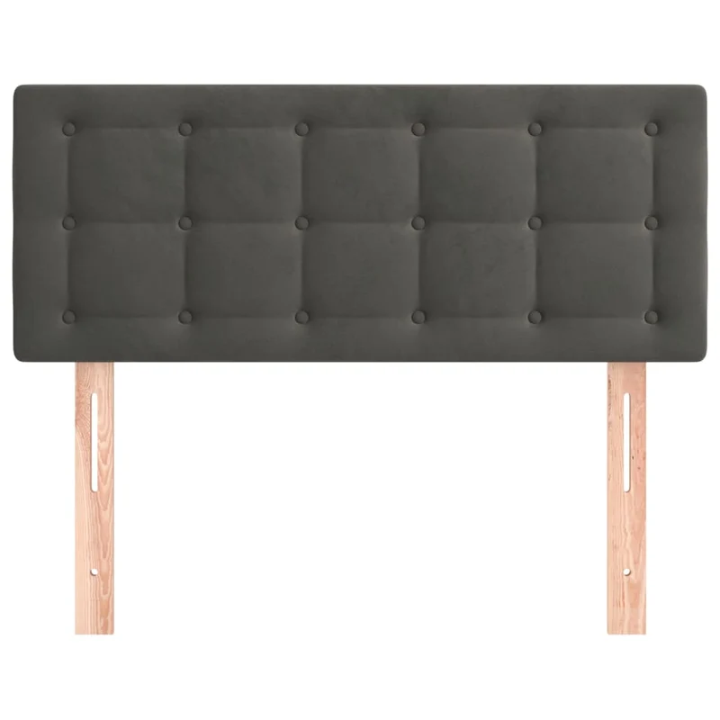 Tête de lit accessoire couchage chambre à coucher meuble 100 x 5 x 78/88 cm tissu velours gris foncé TDL0203191