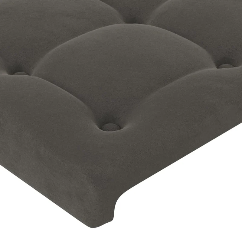 Tête de lit accessoire couchage chambre à coucher meuble à LED 100 x 5 x 78/88 cm tissu velours gris foncé TDL0201191