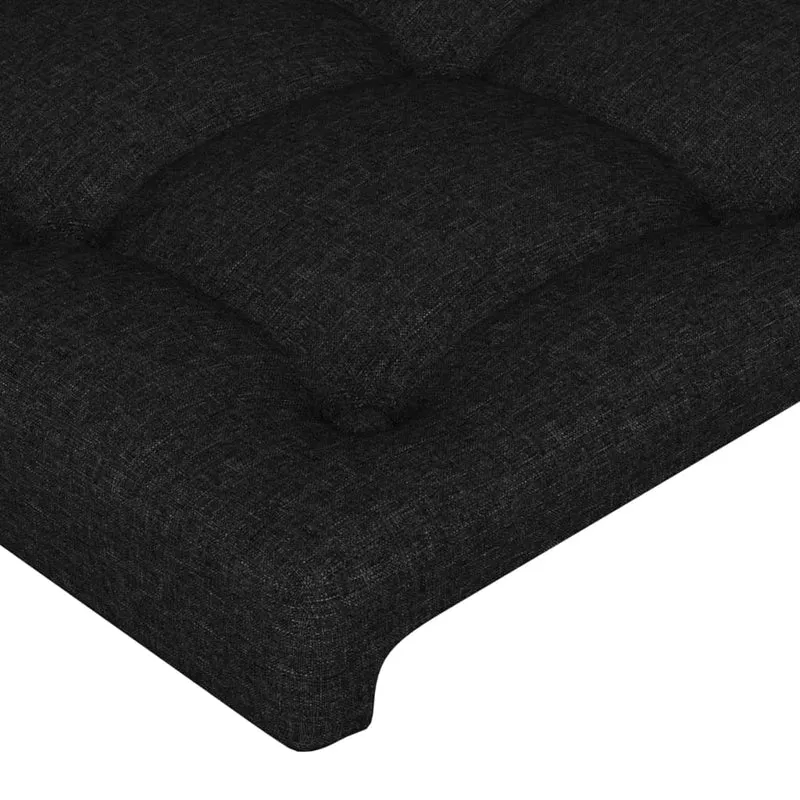Tête de lit accessoire couchage chambre à coucher meuble à LED 90 x 5 x 78/88 cm tissu noir TDL0200535