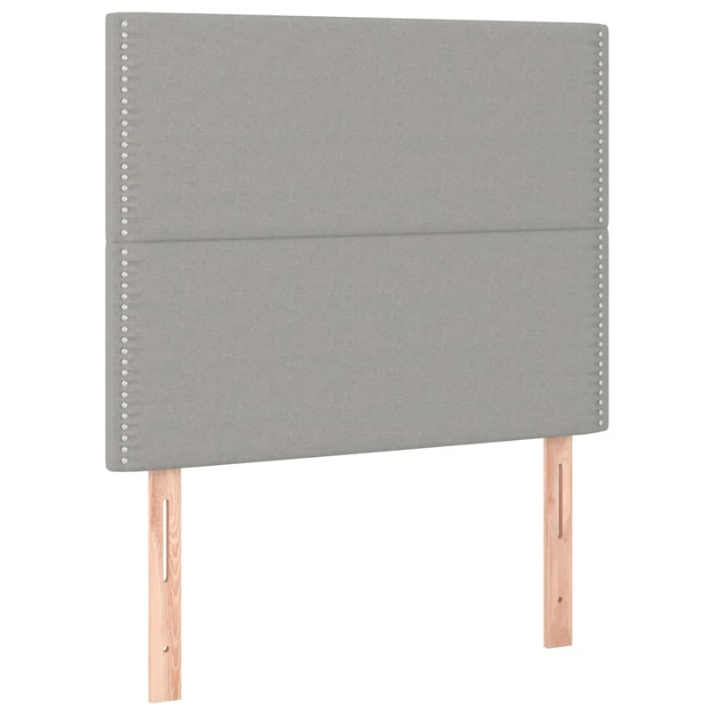 Cadre de lit LED avec sommier tête de lit matelas 90x200cm en tissu gris clair TDL0209443