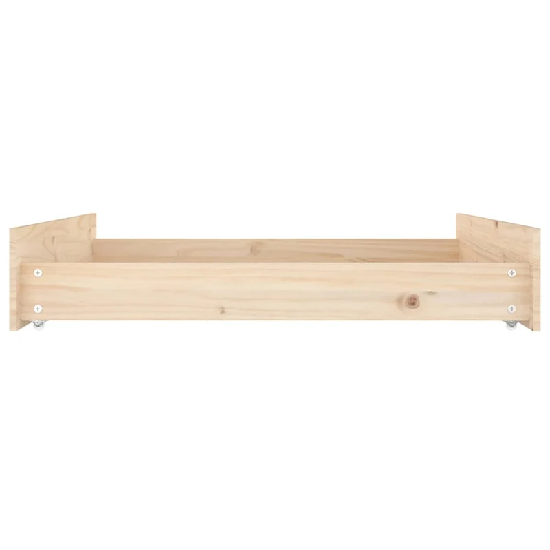 Lot de 2 tiroirs de lit rangement avec roulettes en bois de pin TDL0206833