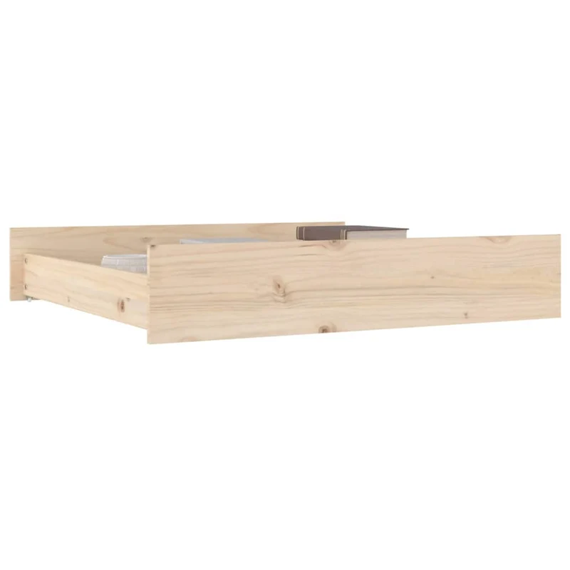Lot de 2 tiroirs de lit rangement avec roulettes en bois de pin TDL0206833