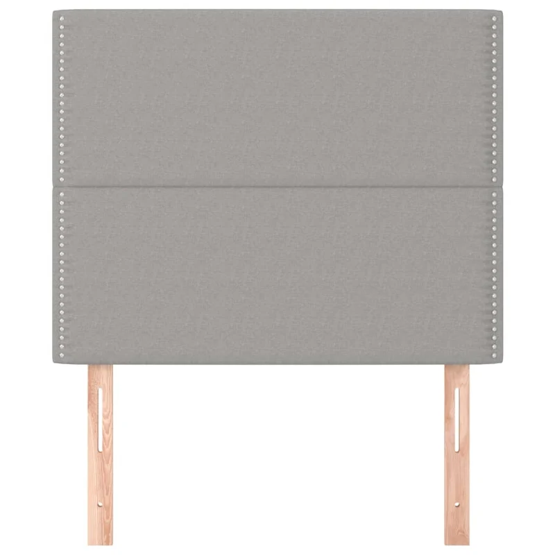Tête de lit accessoire couchage chambre à coucher meuble en 2 parties 100 x 5 x 78/88 cm tissu gris clair TDL0206451