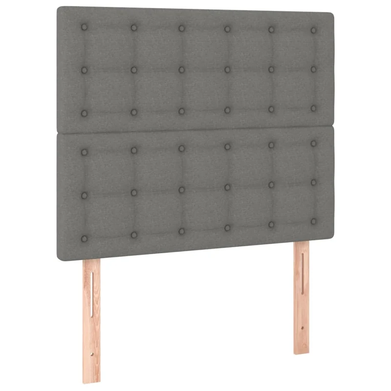 Tête de lit accessoire couchage chambre à coucher meuble en 2 parties capitonné 100 x 5 x 78/88 cm tissu gris foncé TDL0206385
