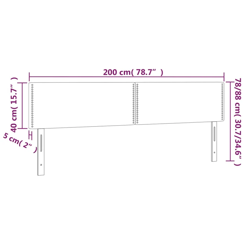 Tête de lit accessoire couchage chambre à coucher meuble en 2 parties 100 x 5 x 78/88 cm synthétique noir TDL0206281