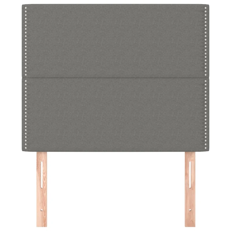 Tête de lit accessoire couchage chambre à coucher meuble en 2 parties 90 x 5 x 78/88 cm tissu gris foncé TDL0206340