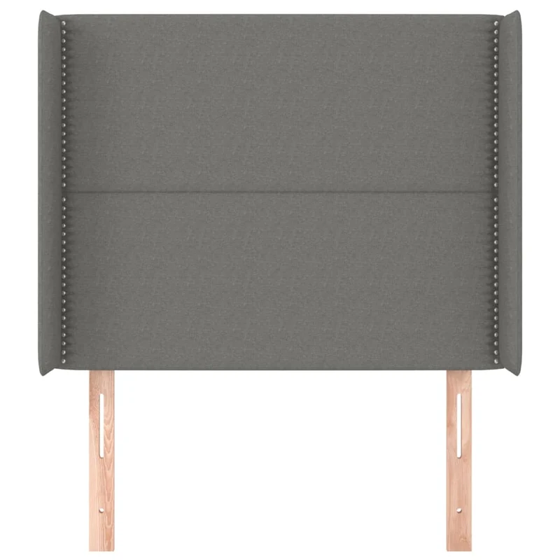 Tête de lit accessoire couchage chambre à coucher meuble avec rebord latéral 93 x 16 x 118/128 cm tissu gris foncé TDL0204873