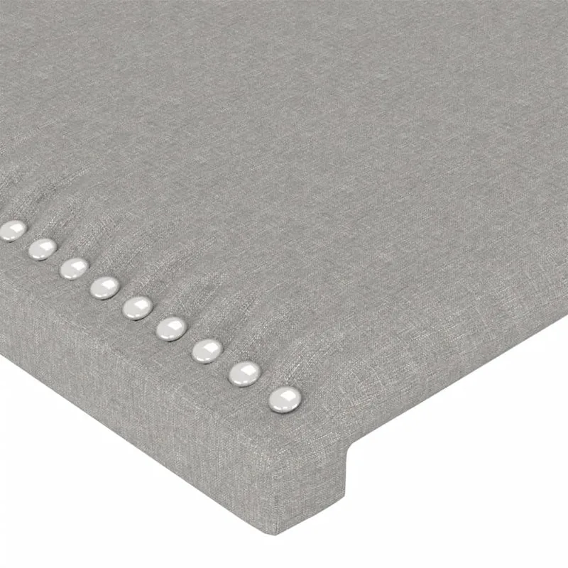 Tête de lit accessoire couchage chambre à coucher meuble à LED 90 x 5 x 118/128 cm tissu gris clair TDL0201242