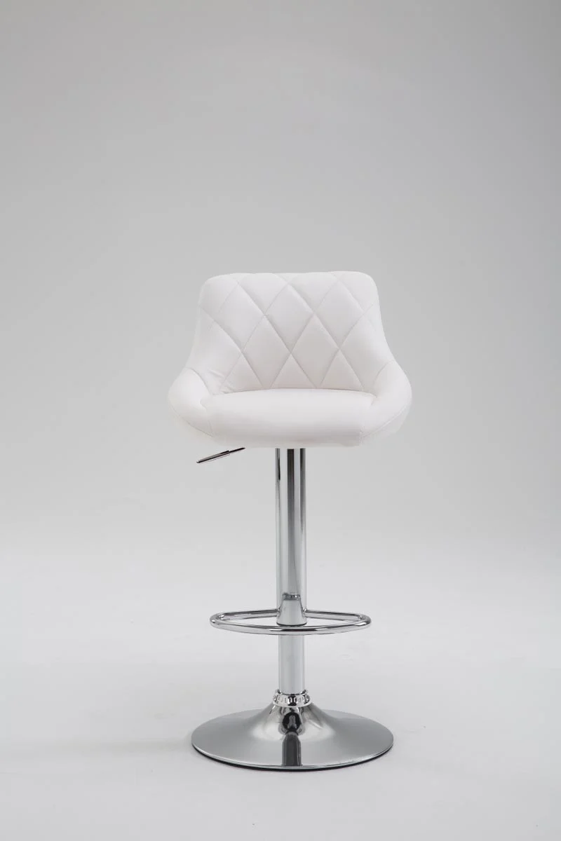 2x Tabourets de bar en synthétique blanc pivotant avec repose-pieds TDB10086