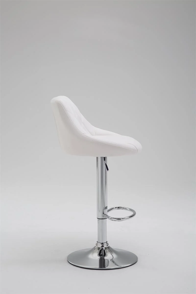 2x Tabourets de bar en synthétique blanc pivotant avec repose-pieds TDB10086