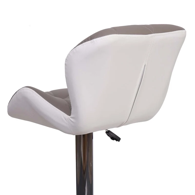 Tabouret de bar chaise de comptoir hauteur réglable en synthétique taupe gris cadre en acier chromé 04_0005263