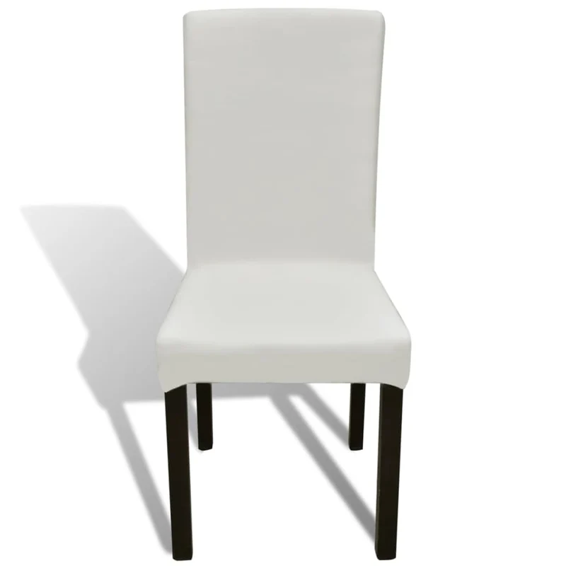 Housse de chaise droite extensible 4 pcs Crème DEC022370