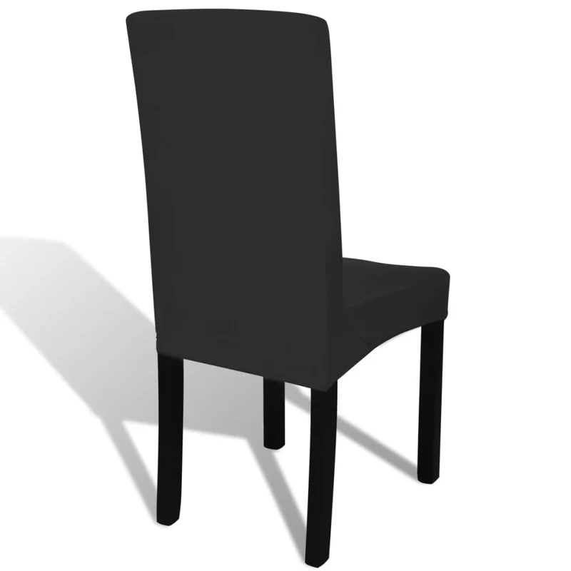 Housse de chaise droite extensible 4 pcs noir DEC022368