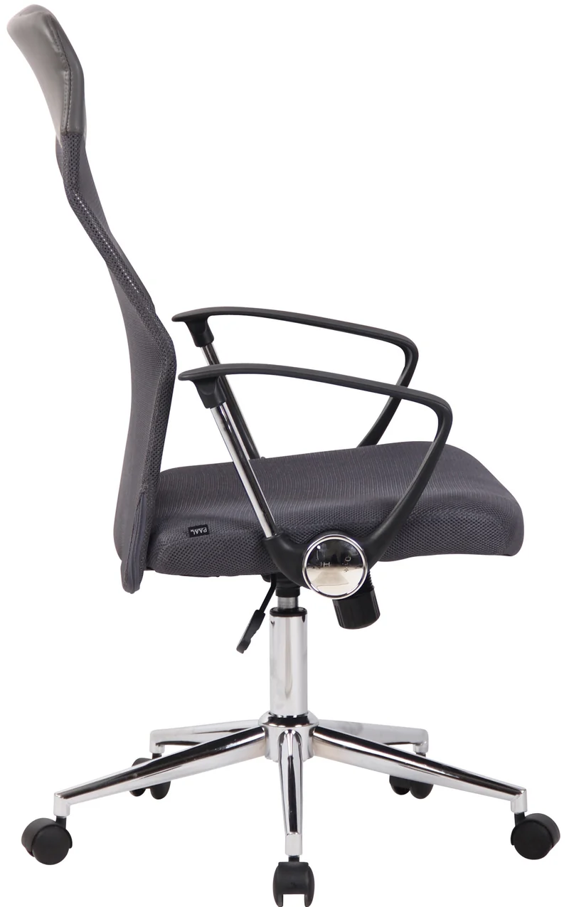 Fauteuil de bureau sur roulettes forme ergonomique hauteur réglable pivotant en maille gris BUR10587